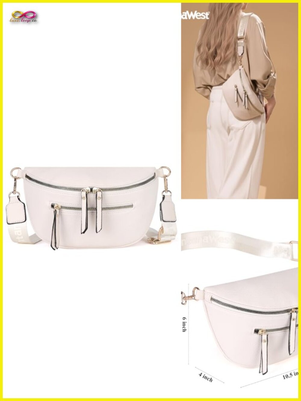 Vegan Leather Crossbody Sling Bag with Adjustable Strap